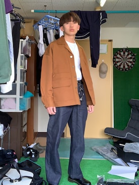 「HARE（ハレ）のアイテム（キーケース/キーアクセサリー、ブラック系）」を使った、おっくんさん（メンズ・177cm）の春コーディネート