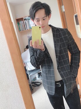 「THE CASUAL（カジュアル）のアイテム（テーラードジャケット）」を使った、RYO 相互フォローさん（メンズ・172cm）の冬コーディネート