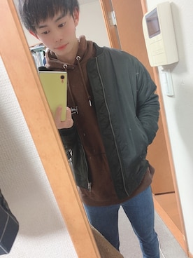 「RAGEBLUE（レイジブルー）のアイテム（MA-1）」を使った、RYO 相互フォローさん（メンズ・172cm）の冬コーディネート