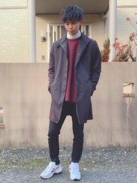 「SPINNS（スピンズ）のアイテム（トレンチコート）」を使った、RYO 相互フォローさん（メンズ・172cm）の冬コーディネート