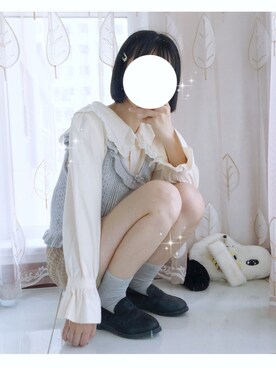 「earth music.（アースミュージック）のアイテム（トートバッグ、ホワイト系）」を使った、绝版可爱さん（レディース）の秋コーディネート