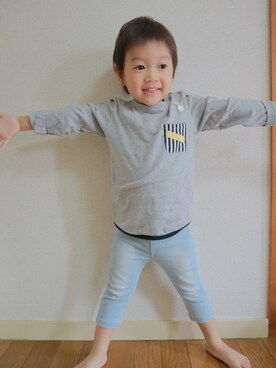 「キムラタンのアイテム（Tシャツ/カットソー、グレー系）」を使った、yusei1790さん（レディース・149cm）の秋コーディネート