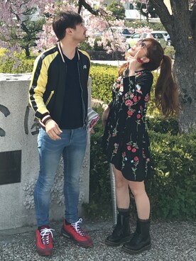 「ZARA（ザラ）のアイテム（ワンピース、ブラック系）」を使った、kanako☆。.:＊・゜さん（レディース）の春コーディネート