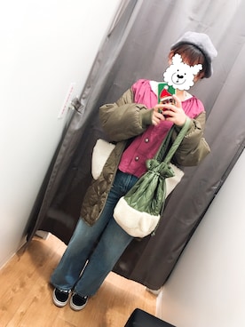 「Te chichi（テチチ）のアイテム（ピーコート）」を使った、Axinaさん（レディース・161cm）の冬コーディネート