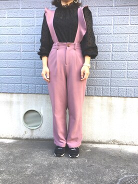 サロペット オーバーオール ピンク系 を使った 秋服 の人気ファッションコーディネート Wear