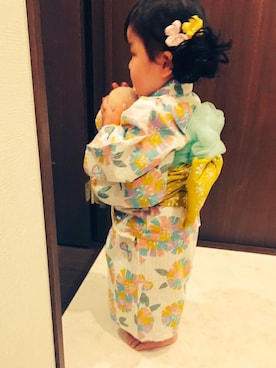 「1歳半」｜「アイテム（浴衣）」を使った、sawaさん（キッズ・80cm）の夏コーディネート