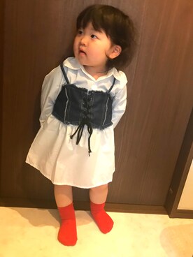 「2歳3ヶ月」｜「アイテム（ワンピース/ドレス）」を使った、sawaさん（キッズ・90cm）の春コーディネート