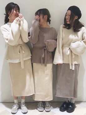 「mystic（ミスティック）のビッグロンT（Tシャツ/カットソー）」を使った、ヌマさん（レディース・154cm）の秋コーディネート