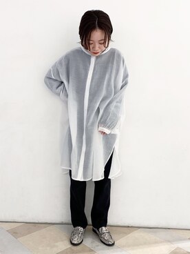 「シア―ブラウス」｜「アイテム（ブーツ）」を使った、ヌマさん（レディース・154cm）の冬コーディネート