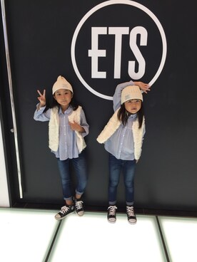 「H&M（エイチ・アンド・エム）のアイテム（その他アウター）」を使った、Ⓜ︎oⓂ︎eⓂ︎a¨̮♡さん（キッズ・120cm）の秋コーディネート