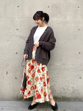 「袖ボリューム」｜「アイテム（その他シューズ）」を使った、AYANOさん（レディース・162cm）の春コーディネート