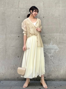 「シースルー」｜「アイテム（キャミソール）」を使った、AYANOさん（レディース・162cm）の春コーディネート