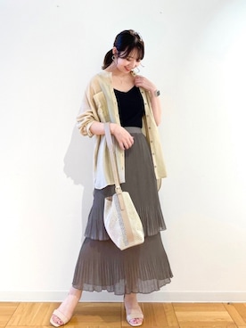 「シースルー」｜「アイテム（キャミソール）」を使った、AYANOさん（レディース・162cm）の夏コーディネート