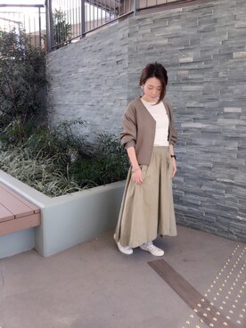 「ドルマンスリーブ」｜「アイテム（ブルゾン）」を使った、un dix cors_OUTLETさん（レディース・156cm）の春コーディネート