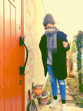 「Pringle（プリングル）のアイテム」を使った、琥珀さん（レディース・154cm）の冬コーディネート