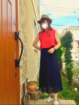 「chambre de charme（シャンブルドゥシャーム）のアイテム（シューズ）」を使った、琥珀さん（レディース・154cm）の夏コーディネート