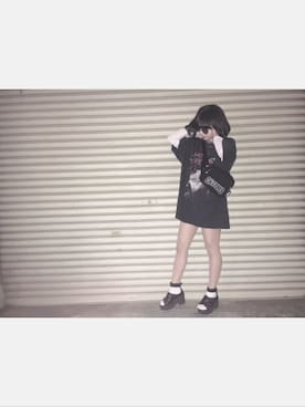「Faith（-）のアイテム（Tシャツ/カットソー）」を使った、さきちゅんさん（レディース・154cm）の夏コーディネート