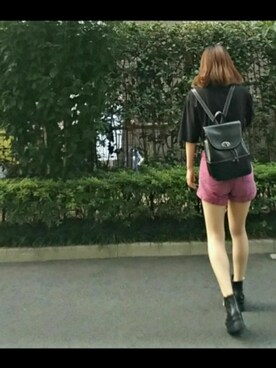 「BUBBLES（バブルス）のアイテム（パンツ）」を使った、マリアさん（レディース・159cm）の秋コーディネート