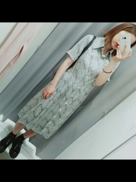 「ドレスシューズ」｜「アイテム（シャツワンピース）」を使った、マリアさん（レディース・159cm）の夏コーディネート