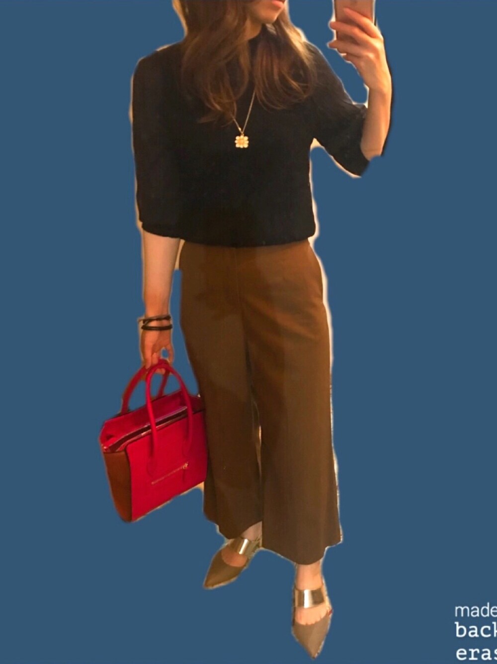 「大人コーデ、ootd、シンプル、アクセントにピンク、フレイ アイディー(FRAY I.D)」｜「FRAY I.Dのスクエアショルダー（ショルダーバッグ、ピンク系）」を使った、yxxx.oさん（レディース・157cm）の夏コーディネートの1枚目の写真