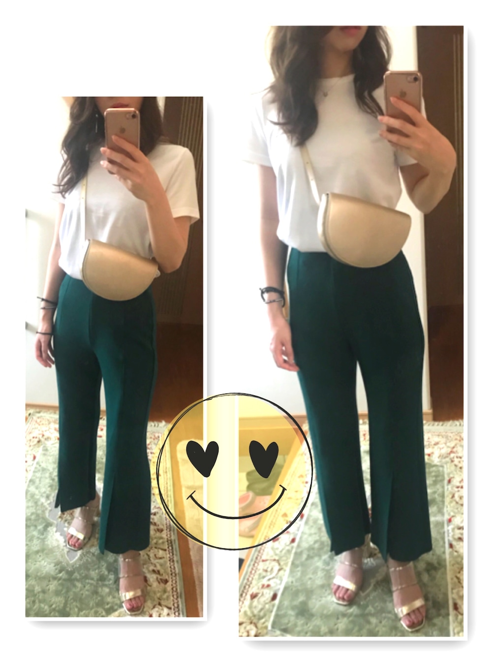 「オトナカジュアル、カジュアルコーデ、楽チンコーデ、summer、ラフ、パンツスタイル、Tシャツ、プチプラミックス」｜「CasseliniのPUウエストBAG（ボディバッグ/ウエストポーチ、ゴールド系）」を使った、yxxx.oさん（レディース・157cm）の夏コーディネートの1枚目の写真