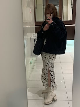 「春めきシューズ」｜「アイテム（デニムジャケット）」を使った、ぽさん（レディース・155cm）の春コーディネート