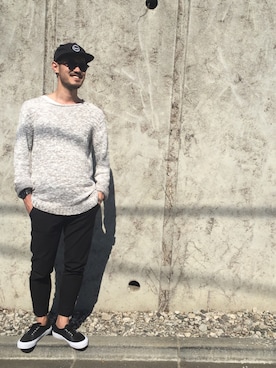「DHOLIC（ディーホリック）のアイテム（スラックス）」を使った、Daisuさん（メンズ・175cm）の春コーディネート