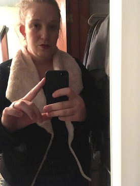 「Lush（ラッシュ）のアイテム（ジャケット/アウター）」を使った、Stefさん（レディース・178cm）の冬コーディネート
