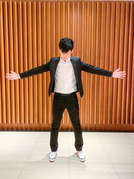 「5cm（ファイブシーエム）のアイテム」を使った、Anthony Chaoさん（メンズ・175cm）の秋コーディネート