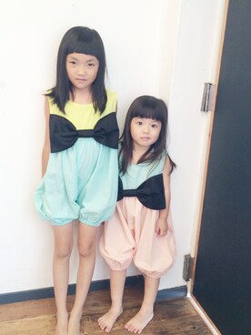 「frankygrow（フランキーグロウ）のアイテム（つなぎ/オールインワン）」を使った、meiさん（キッズ・120cm）の春コーディネート
