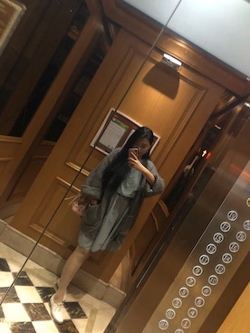 「毛衣」｜「アイテム（ノーカラージャケット）」を使った、evaさん（レディース・173cm）の秋コーディネート