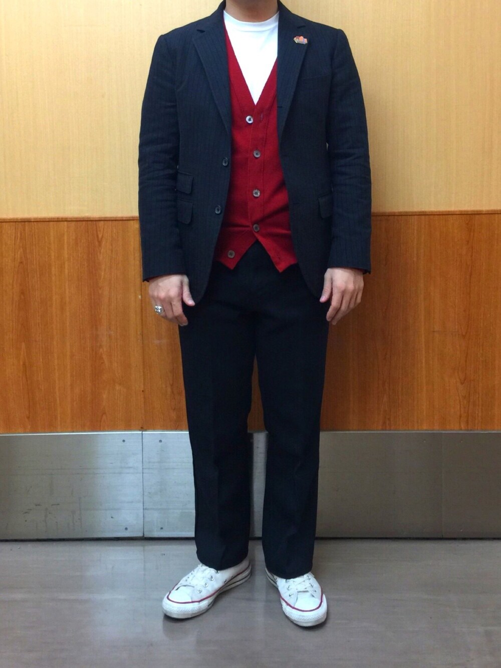 「ユナイテッドアローズ、ユナイテッドアローズ＆サンズ、united arrows、unitedarrowsandsons、大宮」｜「CONVERSE ALL STARの＜CONVERSE（コンバース）＞ALL STAR MADE IN JAPAN/スニーカー¨（スニーカー、ホワイト系）」を使った、Yu Sasugaさん（メンズ・165cm）の冬コーディネートの1枚目の写真