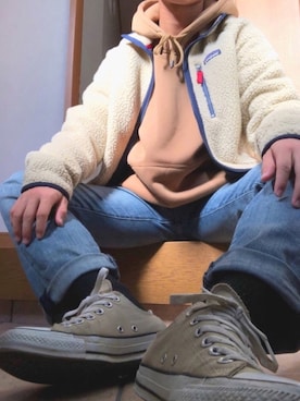 「レトロX」｜「アイテム（ダウンジャケット/コート）」を使った、Tさん（メンズ・165cm）の冬コーディネート