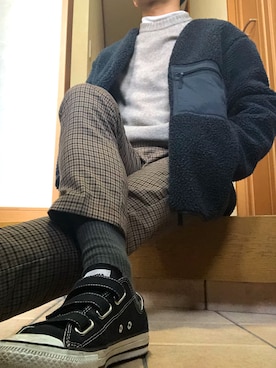 「UNIQLOU」｜「アイテム（その他アウター）」を使った、Tさん（メンズ・165cm）の冬コーディネート