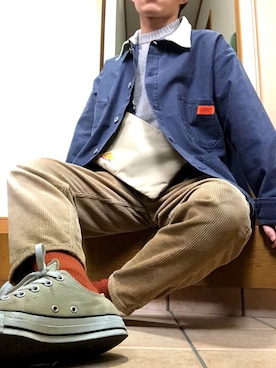 「大学生コーデ」｜「アイテム（カバーオール）」を使った、Tさん（メンズ・165cm）の冬コーディネート