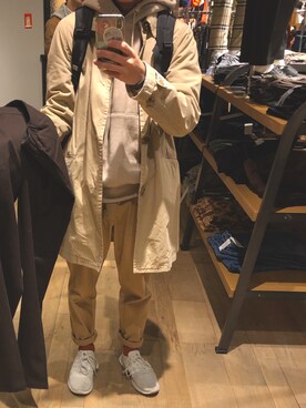 「アイテム（ステンカラーコート）」を使った、Tさん（メンズ・165cm・20代）の冬コーディネート