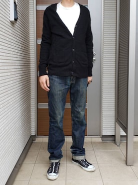 「Moonage Devilment（ムーンエイジデビルメント）のアイテム（トップス）」を使った、ﾏﾕﾀﾛｰさん（メンズ・176cm）の春コーディネート