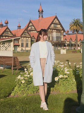 「RETRO GIRL（レトロガール）のアイテム（ダッフルコート）」を使った、アリスさん（レディース・153cm）の夏コーディネート