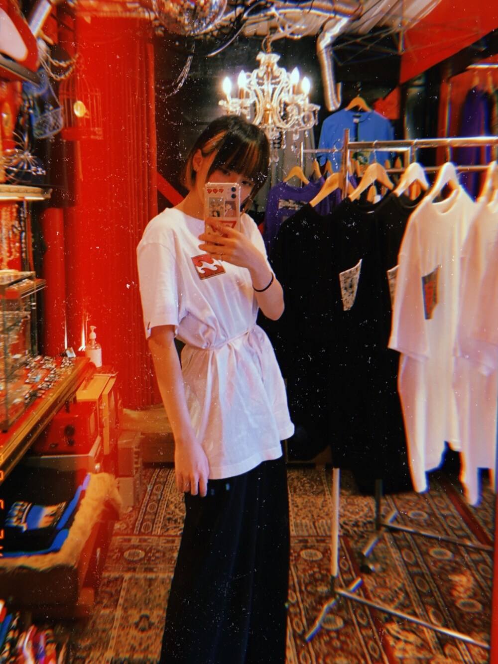 「シンプル、ゆるコーデ、ラフ、Tシャツ、ロゴT、低身長、カジュアル」｜「BILLABONGのアイテム（Tシャツ/カットソー、ホワイト系）」を使った、Saeri.さん（レディース・151cm）の夏コーディネートの1枚目の写真