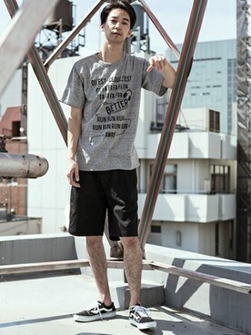 「WHITE LINE（ホワイトライン）のアイテム（トップス）」を使った、Rooptokyoさん（メンズ・178cm）の夏コーディネート