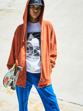 「AlexanderLeeChang（アレキサンダーリーチャン）のアイテム（キャップ）」を使った、Rooptokyoさん（メンズ・179cm）の夏コーディネート