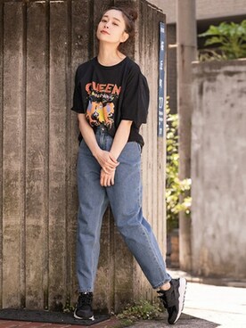 「NIKE（ナイキ）のNIKE WMNS AIR HUARACHE RUN【SP】（スニーカー）」を使った、Rooptokyoさん（レディース・166cm）の夏コーディネート