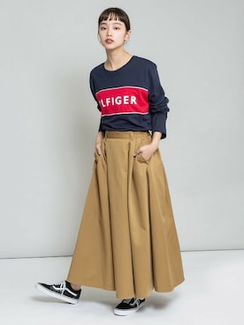 「TOMMY HILFIGER（トミーヒルフィガー）のアイテム」を使った、Rooptokyoさん（レディース・165cm）の冬コーディネート