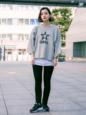 「orslow」｜「アイテム（スウェット）」を使った、Rooptokyoさん（レディース・156cm）の春コーディネート