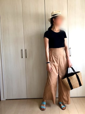 「アイテム（ハット）」を使った、carrotさん（レディース・166cm）の夏コーディネート