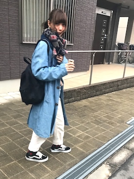 「BLUE BLUE（ブルーブルー）のアイテム（ジャケット/アウター）」を使った、momongさん（レディース・158cm）の冬コーディネート