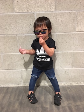 「JOE FRESH（フレッシュ）のアイテム」を使った、Kuboriさん（キッズ・61cm）の春コーディネート