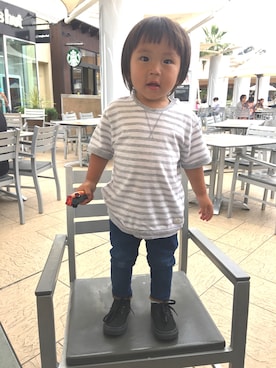 「JOE FRESH（フレッシュ）のアイテム」を使った、Kuboriさん（キッズ・74cm）の夏コーディネート