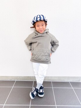 「STANCE（スタンス）のアイテム」を使った、Kuboriさん（キッズ・92cm）の冬コーディネート