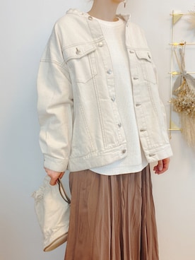 「Gジャン」｜「アイテム（ノーカラージャケット）」を使った、ykringoさん（レディース・161cm）の春コーディネート